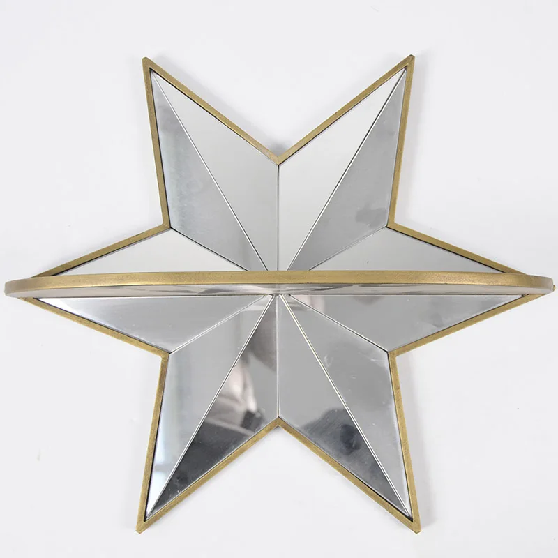 41*35.5*10.6cm Novel Design Hexagram Shape Wall Mirror Modern Decor Creative Wall Mirror for Living Room