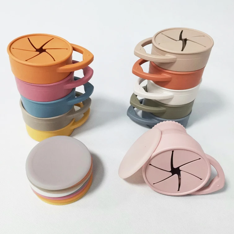 

CFT Foldable Cup Collapsible Silicone Toddler Baby Snack Cup With Lid, 11 colors