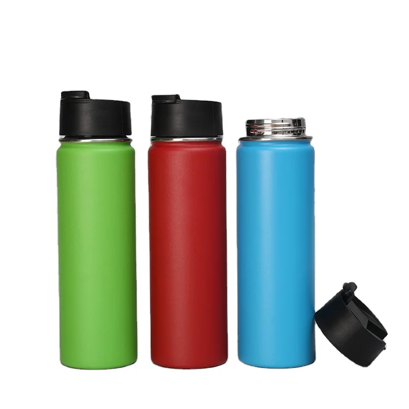 

22oz Sports Water Bottle with Straw & Spout Lids Double Wall Vacuum Insulated with Wide Mouth, Customized color acceptable