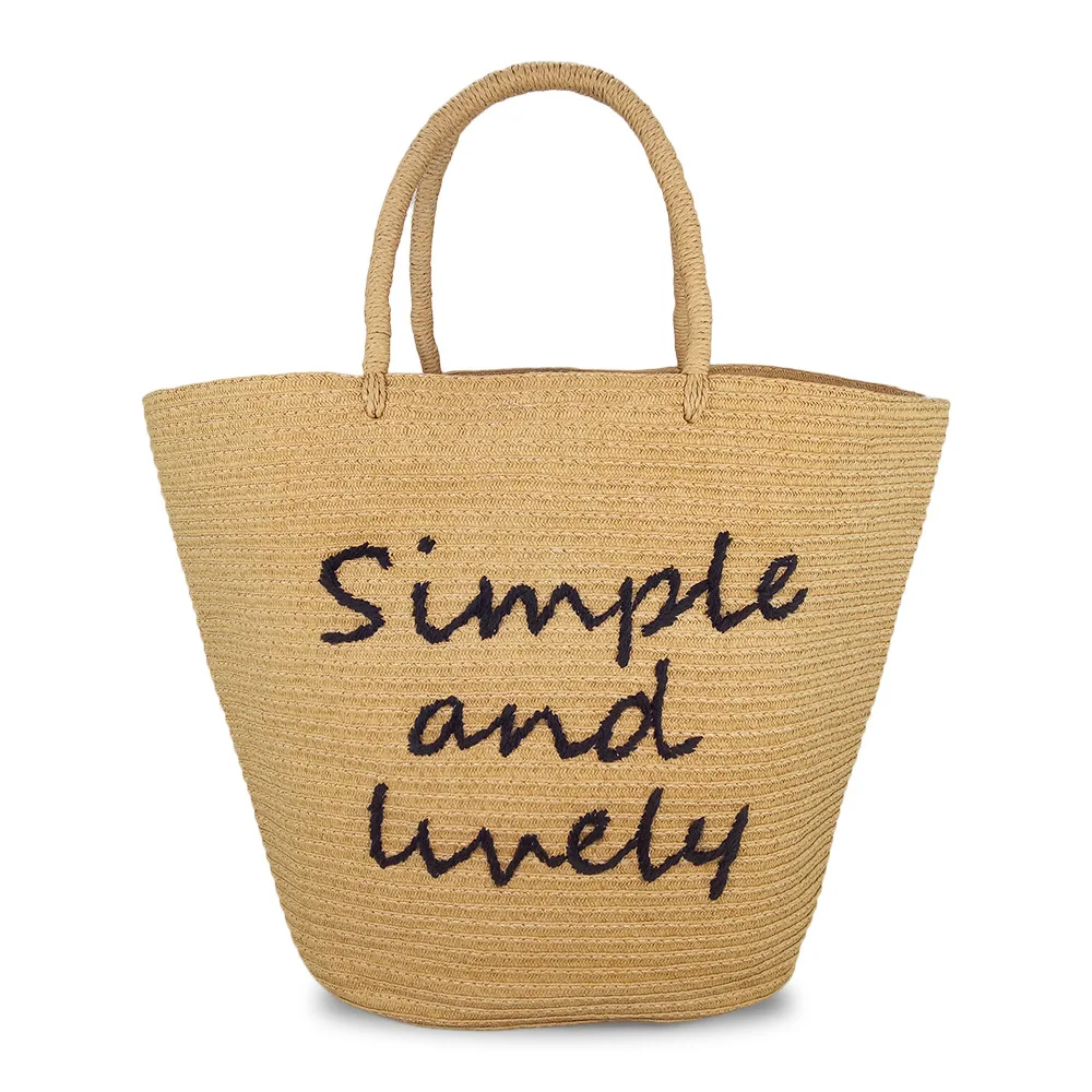

New Design Wholesale ECO-friendly Lady Bags Straw Tote Fashion Retro Handbag Paper Straw Women Woven Ladies Handbag YGZ-002, Picture