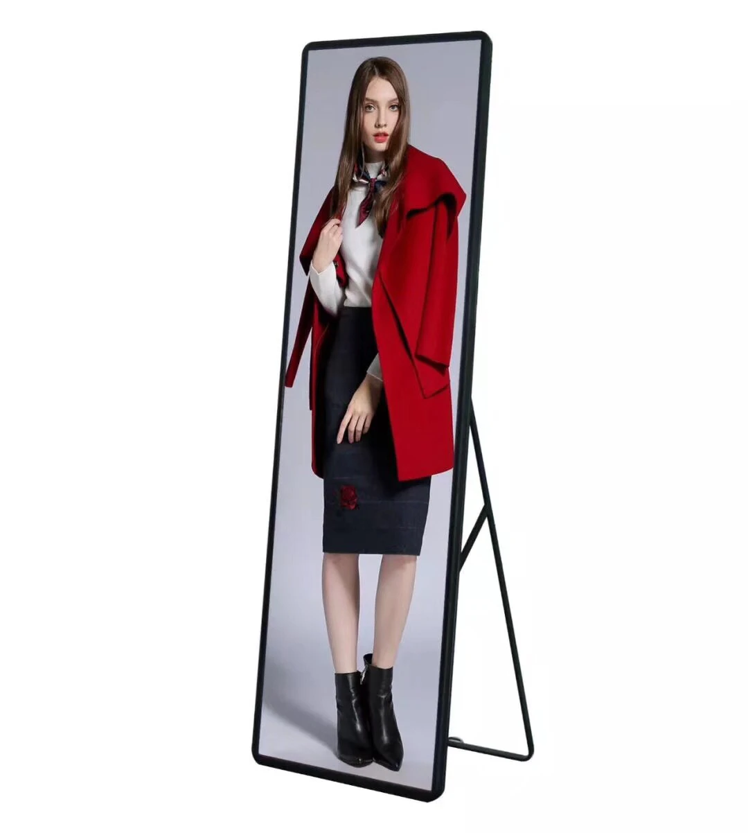 Ultra Thin P3 Screen Standing Wifi 4G Floor Indoor P2.5 Advertising Mirror Poster Led Panel Digital led Poster Screen