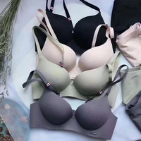 

Young girls sexy seamless wireless push up bra and panties set