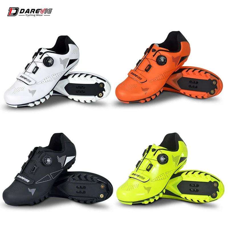 

DVMS001 MTB Self-locking Shoes for Riding Mountain Bike Shoes OEM Non-slip Large Size Comfortable Speed Cycling Shoes, Black orange yellow white
