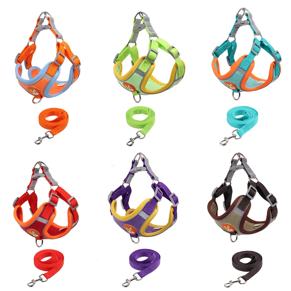 

2022 cartoon custom no pull cotton Reflective Wholesale adjustable puppy small pet dog harness