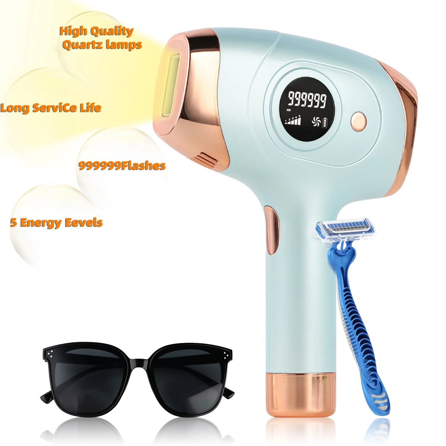 

2021 New Arrivals Home Use Ipl Machine 999999 Flashes Painless Permanent Laser Epilator Ipl Hair Removal, White