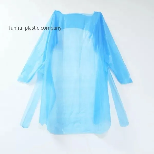 

Good Quality CPE PE Visiting Gown Plastic Apron Patient Hospital Gowns Hospital Gowns Disposable Isolation, Blue, white