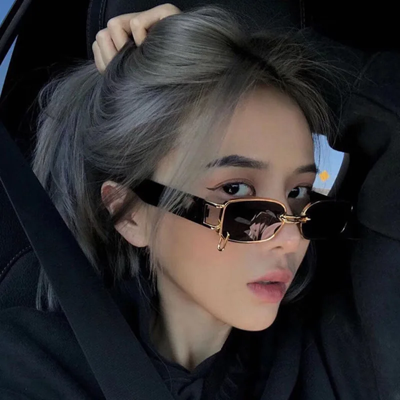 

Trend Black Color Vintage Sun Glasses Fashion Retro Small Frame Personality Sunglasses Shades For Women and Men, As the picture shows