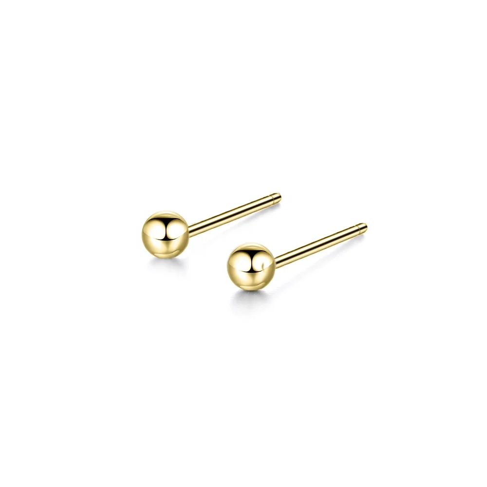 

Cute Simple 3mm Round Ball Stud Earring Stainless Steel Beaded Earrings Set Trendy 14k Gold Plated Jewelry Earrings for Women