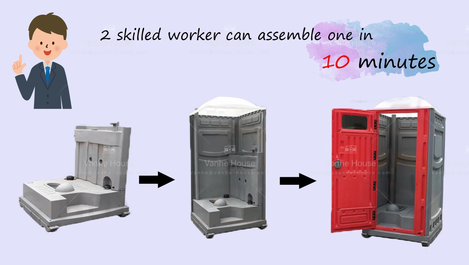 Plastic Material Easy Build Toilet For Sale Mobile Toilet With Shower