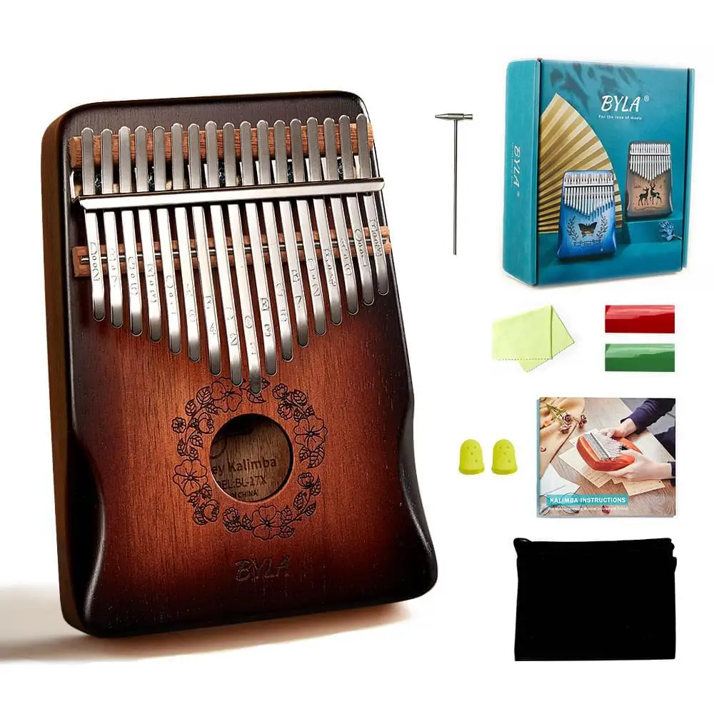 

byla solid mahogany brown kalimba buy thumb piano toy musical instrument