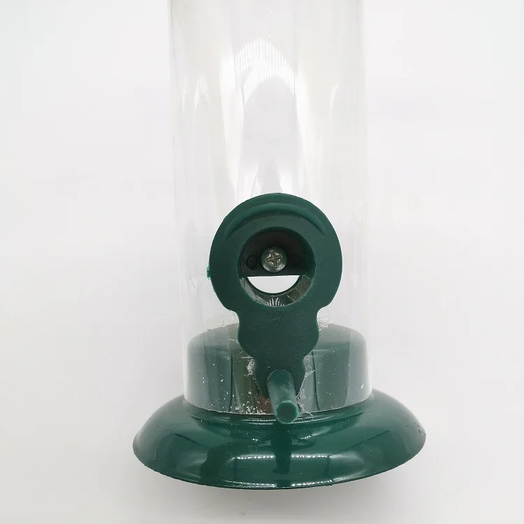 Image showcasing Plastic Tube Bird Feeder Outdoor Garden Transparent Seed Hanging Bird ...