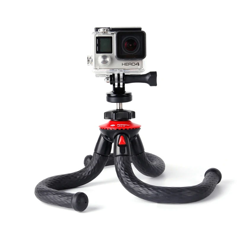 

Fotopro dslr pocket flexible octopus phone vlogger tripod video camera for selfie, Black/black +red