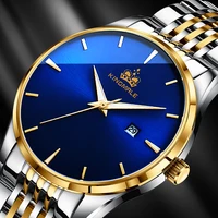 

Custom Logo Quartz 3Atm Water Resist Stainless Steel Back Watch Men Pointer Reloj Para Hombre Golden Watch