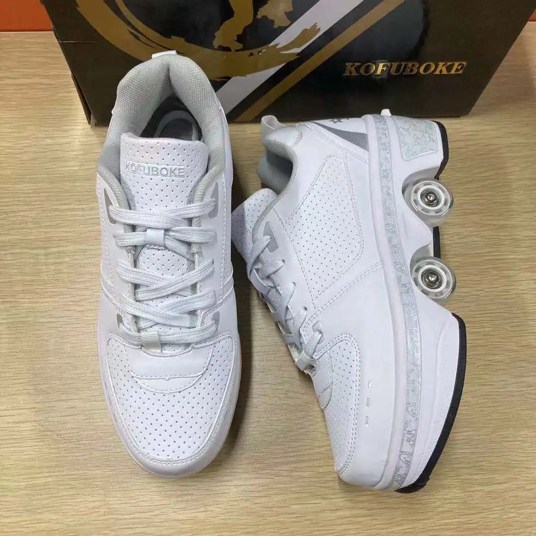 

KOFUBOKE 4 wheels kick sport roller skates shoes , 4 four wheels kick roller shoes for kids,kick sports shoes 4 wheel