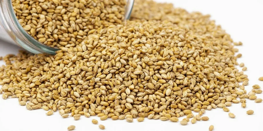 Properly stored spices including mustard seeds