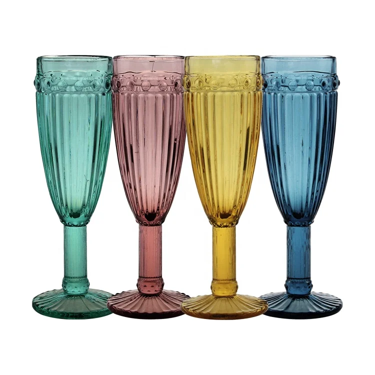 

Shaanxi simple style cheap champagne flutes goblet wine glass colored champagne glass