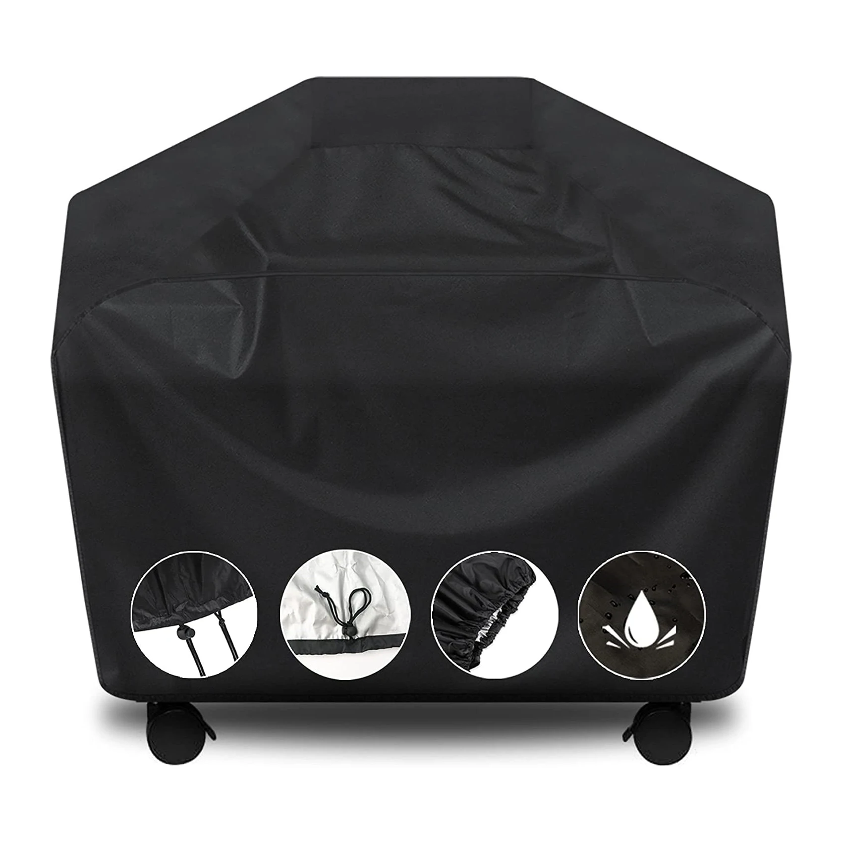 

2022 Amazon Colorful 600D Oxford Waterproof BBQ Cover Patio Furniture Heavy Duty Gas Grill Cover, Black