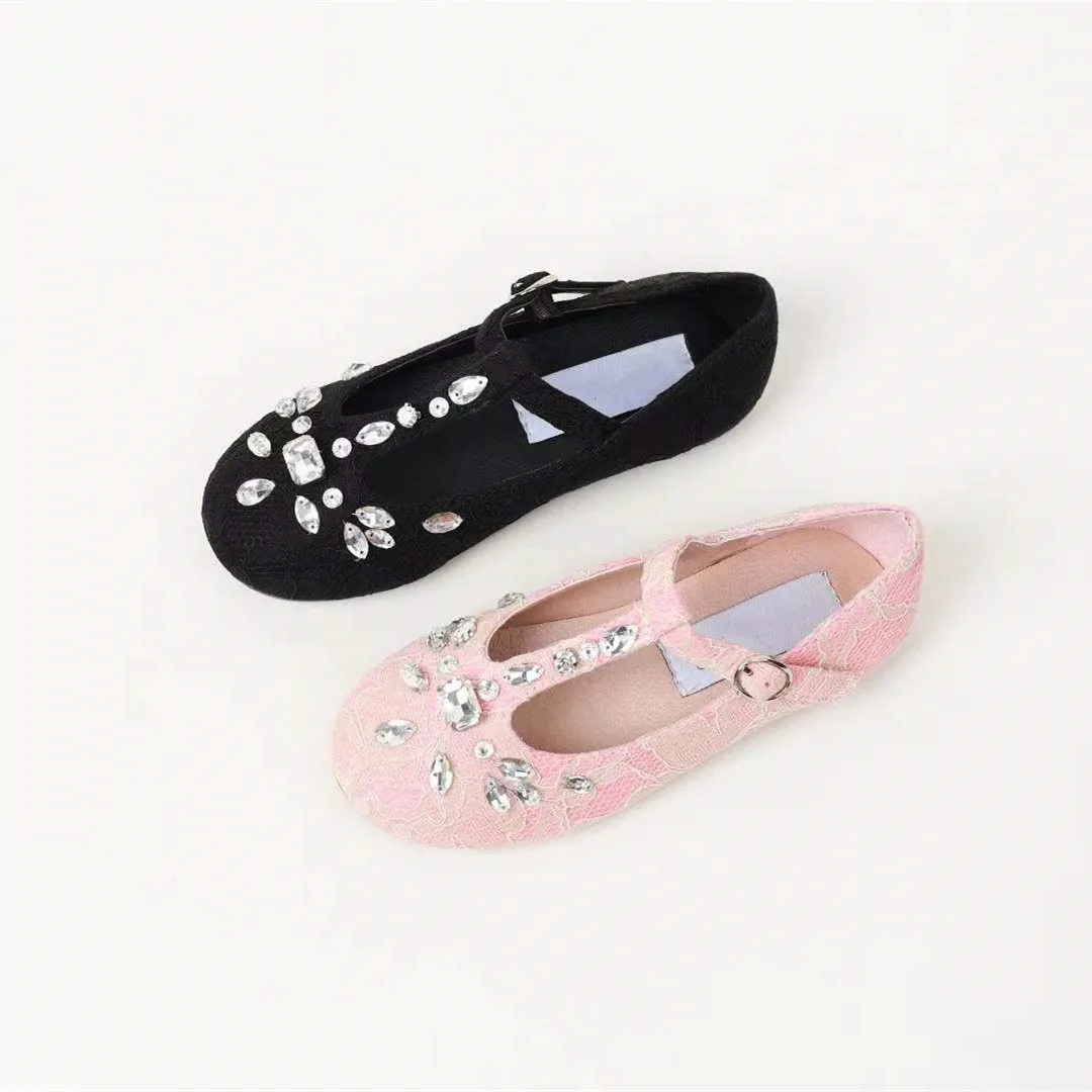 

Designer clothes Children's high heels, girls, princess single shoes, big children's rhinestone leather piano show