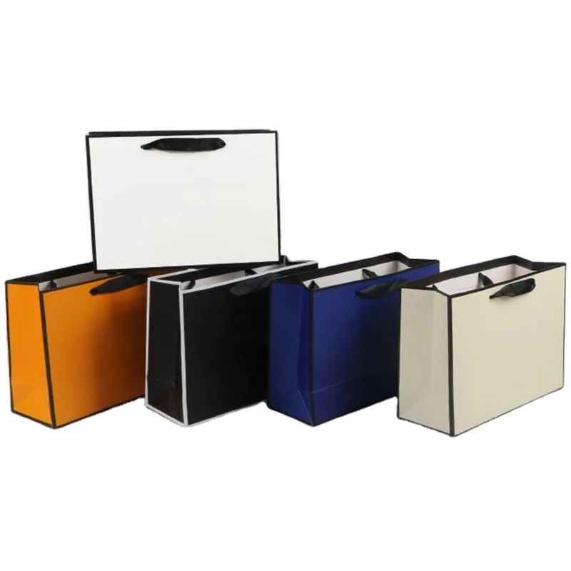 Luxury Custom Thick Cardboard Recyclable Gift Bags with Handle for Shopping Jewelry Wedding Party Promotion (Custom Color Size)