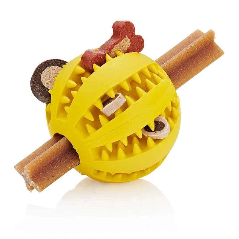 

Bite Resistant Dog Toy Leaks Food Pet Rubber Ball Molar Ball Teeth Cleaning Dog Chew Toy Tough Chewing Dog Balls Toys
