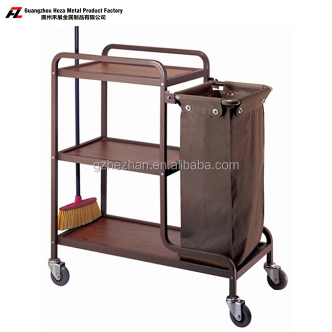 
Stainless Steel Housekeeping Cleaning Trolley Multifunction Cleaning Trolley Car Hotel Restaurant 