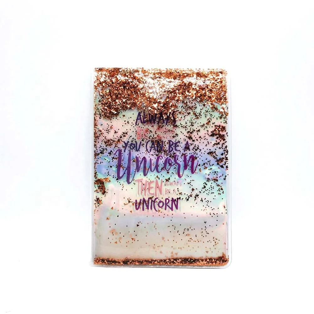 
Liquid PVC glitter shiny cover sequin a5 Notebook with printing 