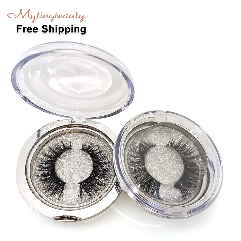 

Custom Makeup Unique Plastic Cheap Luxury Mink Round False Personalized Glitter Acrylic Private Label Custom Eyelash Box