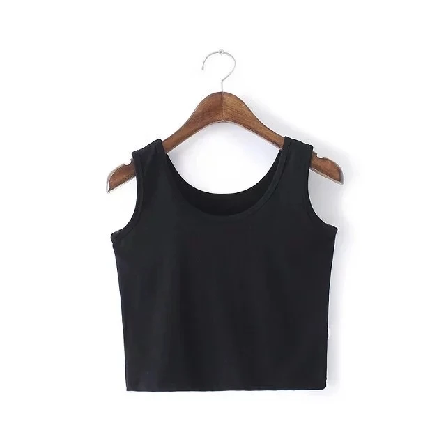 
Manufacture OEM customized cotton spandex summer clothes knitted blank wholesale clothing china 2020 crop top for women 