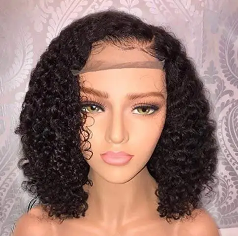 

Curly Brazilian Remy Hair 13x6 Lace Front Wigs Human Hair Short Bob Wigs Pre Plucked With Baby Hair For Black Women