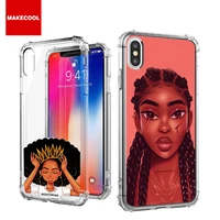 

Many phone moder clear phone case custom Logo printed black girl phone case For Iphone xr xs x 11 pro max