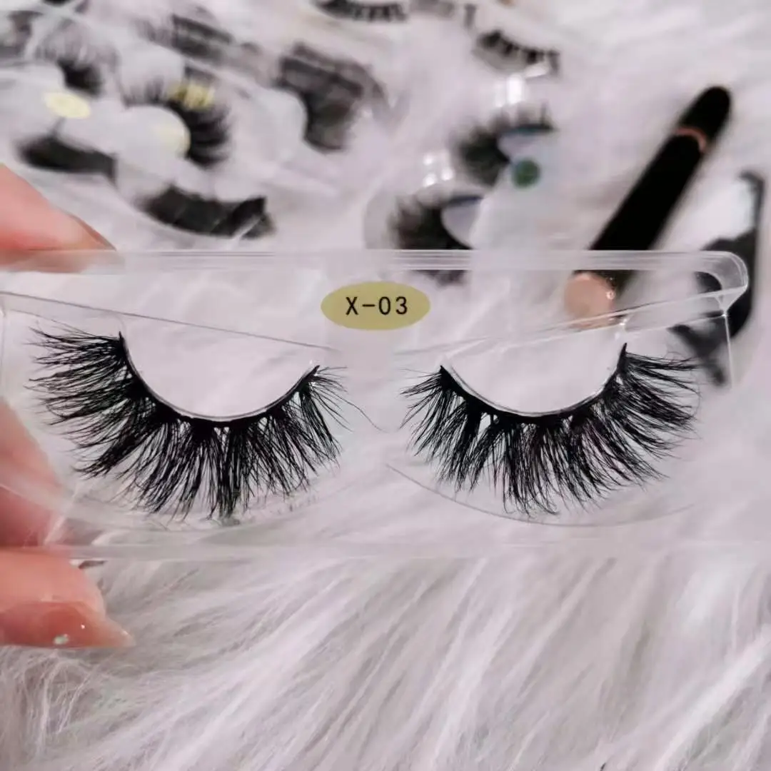 

Creat my own brand factory directly wholesale vendor custom logo case handmade False lashes, Black color