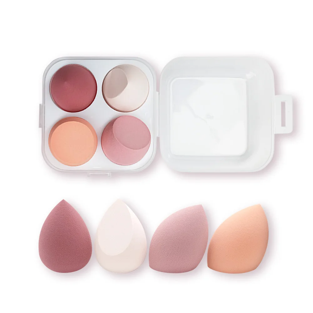 

Beaumaker 2021 makeup private label 4pcs makeup sponge Blender Beauty Tools Set Private Label OEM Powder Puff, 4 colors for option