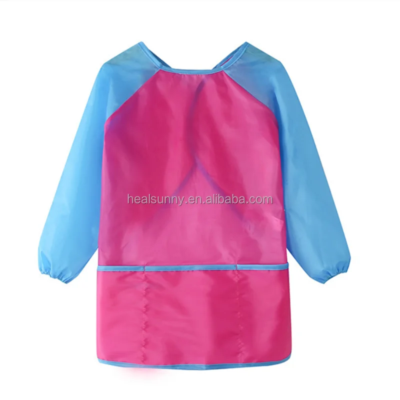 

Long Sleeve Apron Kids Painting Art Waterproof Children Paint Apron with Sleeves, Customized color