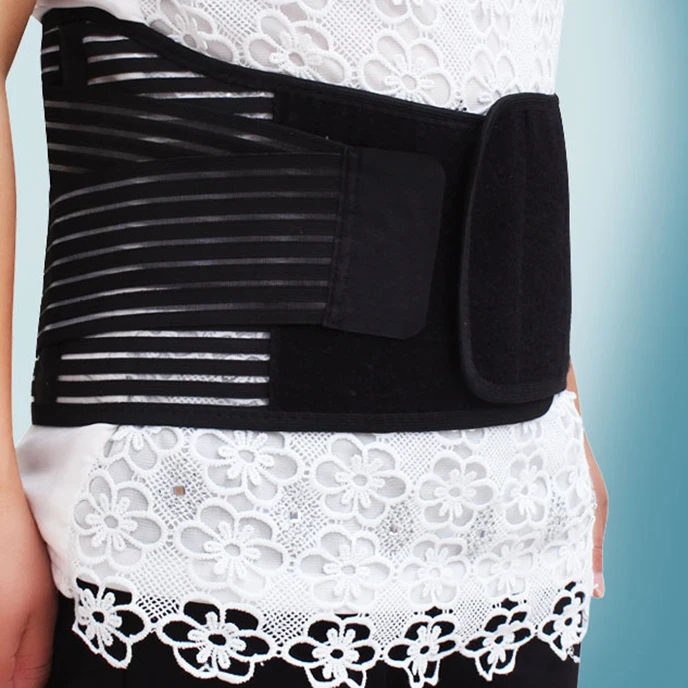 

Unisex Waist support Adjustable Lumbar Belt Waist Trimmer Slimming belt, Black