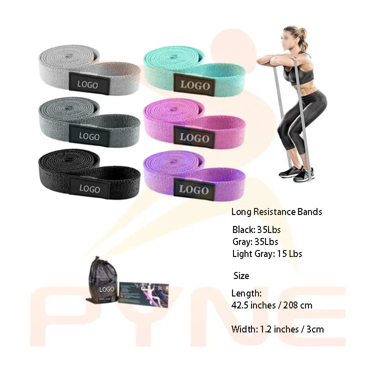 

Wholesale 3 Fabric Long Pull Up Resistance Bands Set With Logo, Green,pink,purple,grey,light grey,black