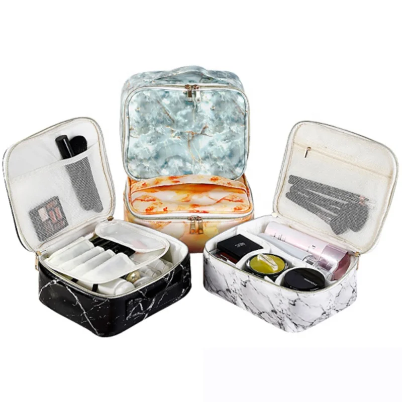 

European Women Marbling Large Capacity Cosmetic Storage Travel Wash Bag Waterproof Makeup Case