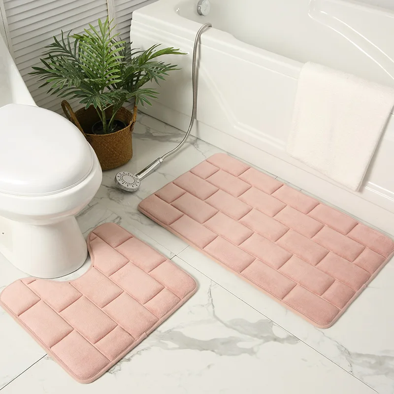 

I@home Toilet Rug bathmat 2 Piece Memory Foam rugs set