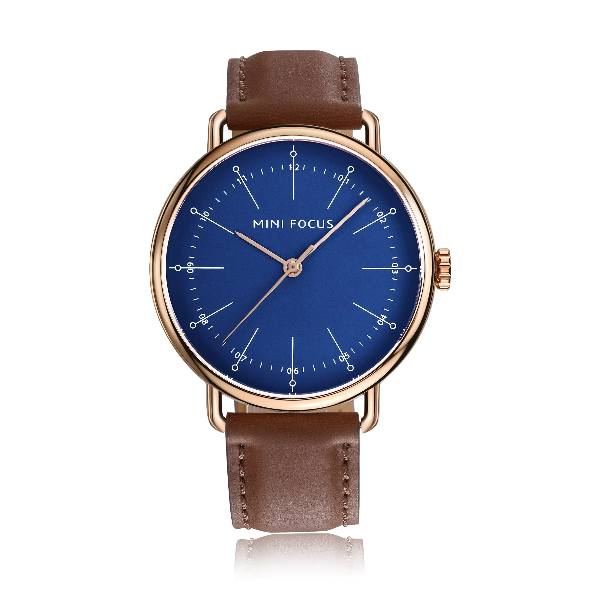 

Hot Sell Popular Minimalist Large Golden Dial Round Mirror Reloj A Prueba De Agua Mouvement Japonais Mens Wrist Watches, 4 colors