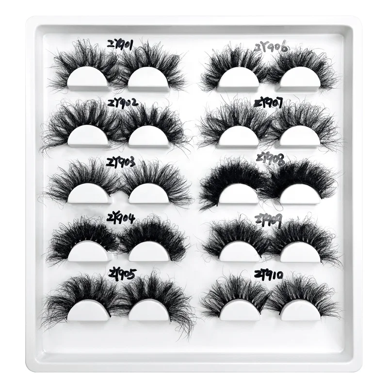 

25 MM Fluffy Eyelash Custom Own Logo Full Strip Lashes Mink Eyelashes Extension