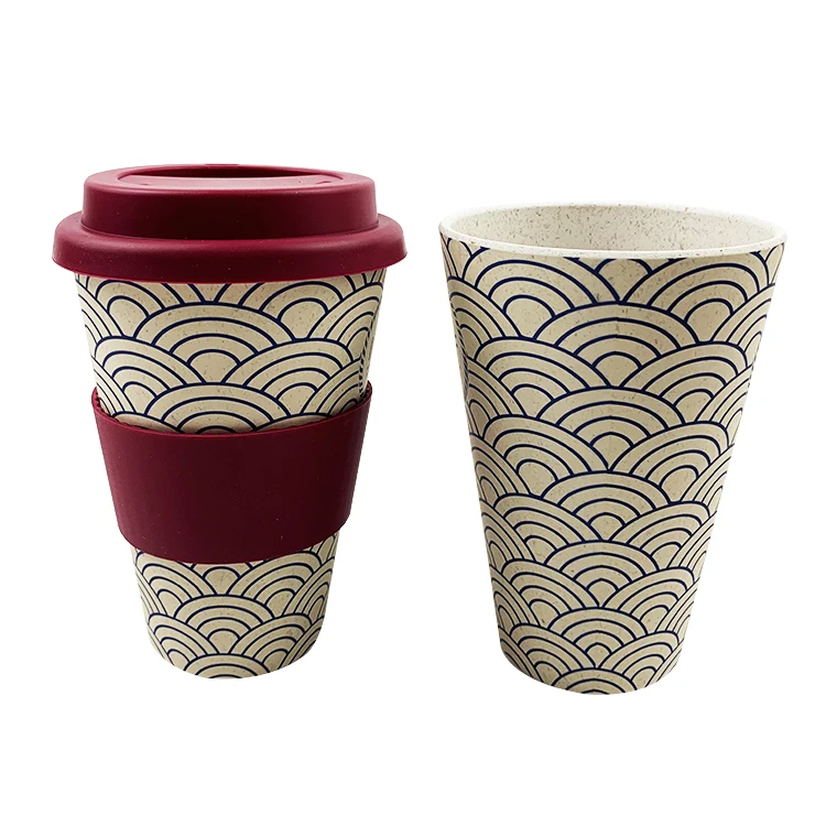 

2019 Wholesale disposable travel mug bamboo fiber coffee cups custom coffee mug