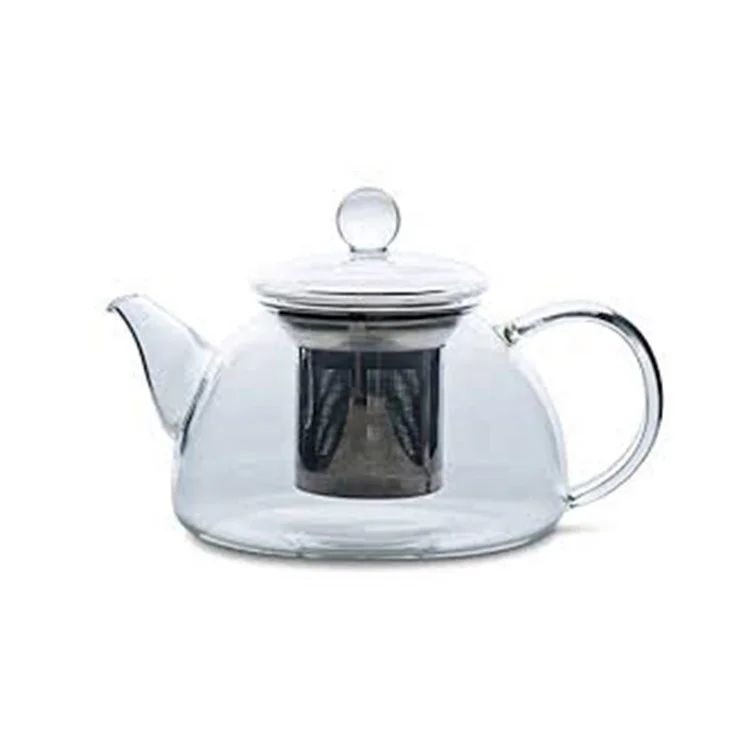 

Pyrex Borosilicate Glass Tea Pot with 304 Stainless Steel Filter and Glass Lid, Clear