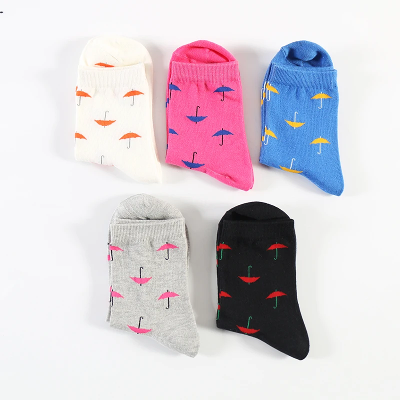 

Wholesale New Trendy Lady Novelty Fashion Good Quality Dress Colorful Umbrella Socks, As pic