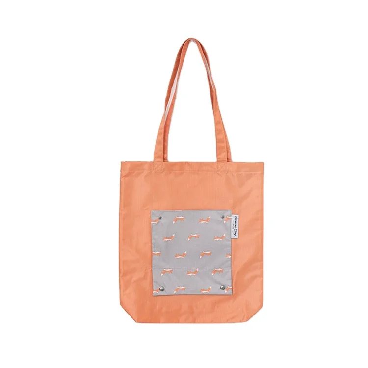 

2021 new Cute Cartoon animal Print waterproof folding pouch travel finishing shoulder bag storage shopping bag, Customized color