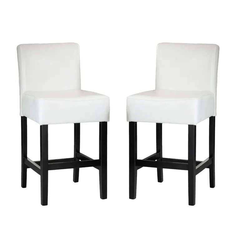 

2pc Modern 26-Inch Leather Counter Stool