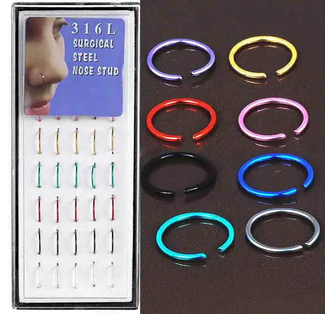 

Body piercing 40 pcs/set C-shaped surgical stainless steel bull nose rings