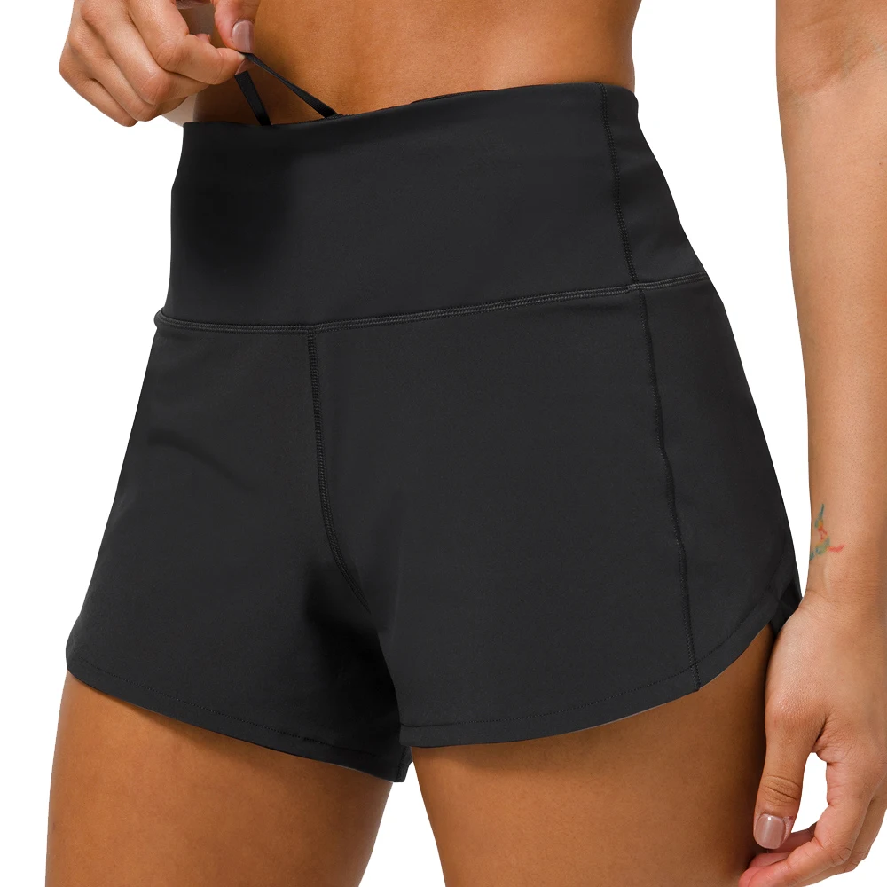 

Women Summer Quick Dry Drawstring Gym Fitness Shorts with Zipper Pocket