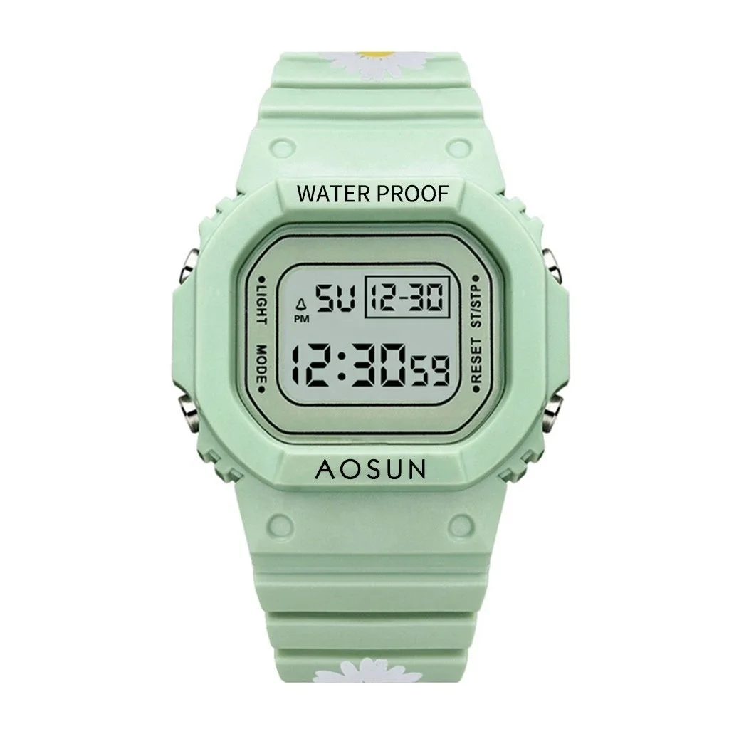 

New Unicorn student sports watch Little Daisy silicone electronic watch