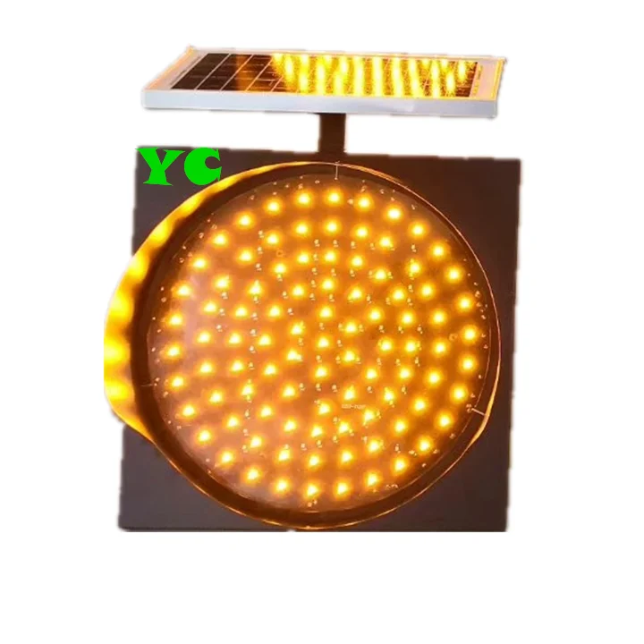 solar flashing yellow LED traffic road safety warning light