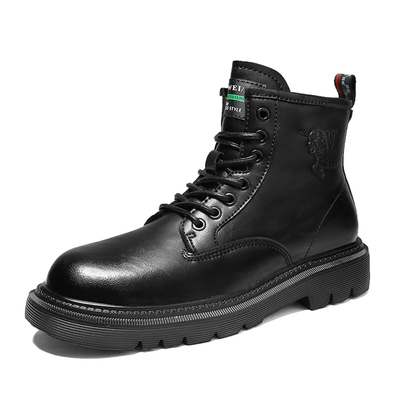 

Large Size 13 Men Genuine Leather Boots Warm Black Brown Ankle Men Winter Shoes Boots, Optional