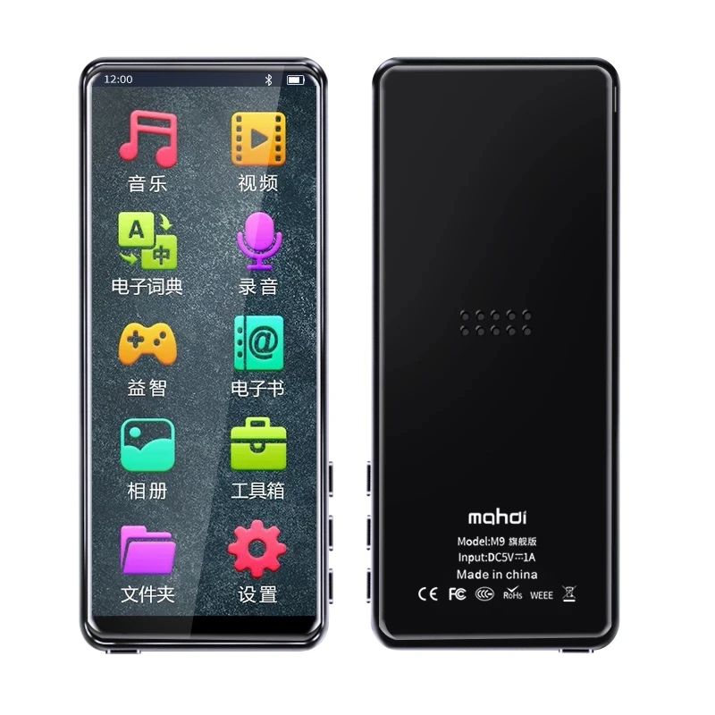 

Mahdi M9 MP4 Player BT V5.0 Touch Screen 3.5 inch MP3 Player HIFI Music Player Support FM Radio E-book Video playerWith Speaker